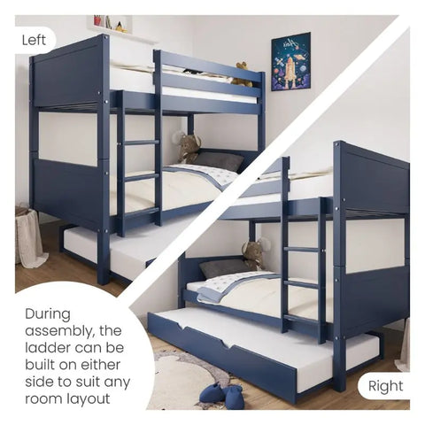 Adjustable Ladder on Navy Bunk Bed - Fits Left or Right Side | Ezra