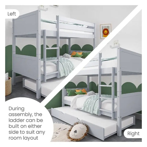 Ezra Detachable Bunk Bed with Pull-Out Trundle – Extra Sleeping Space for Sleepovers